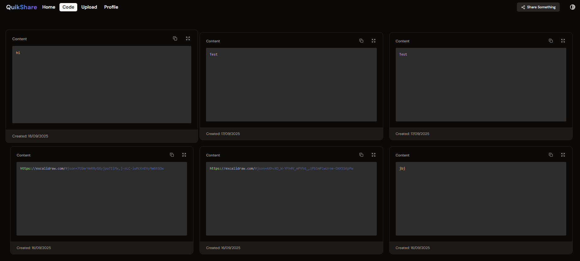 QuikShare Dashboard Preview